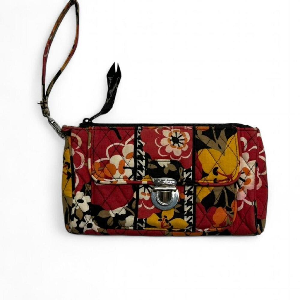 Vera Bradley push lock red floral wristlet wallet - Picture 4 of 8